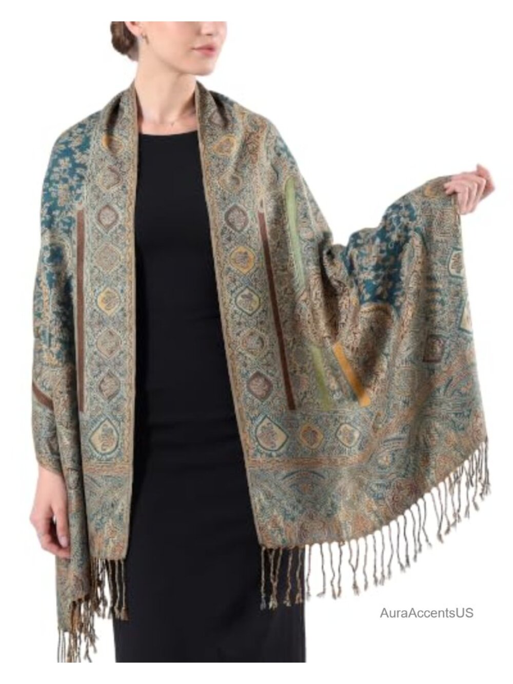 100% Viscose Paisley Pashmina Shawl Wrap Boho Festival Scarf
